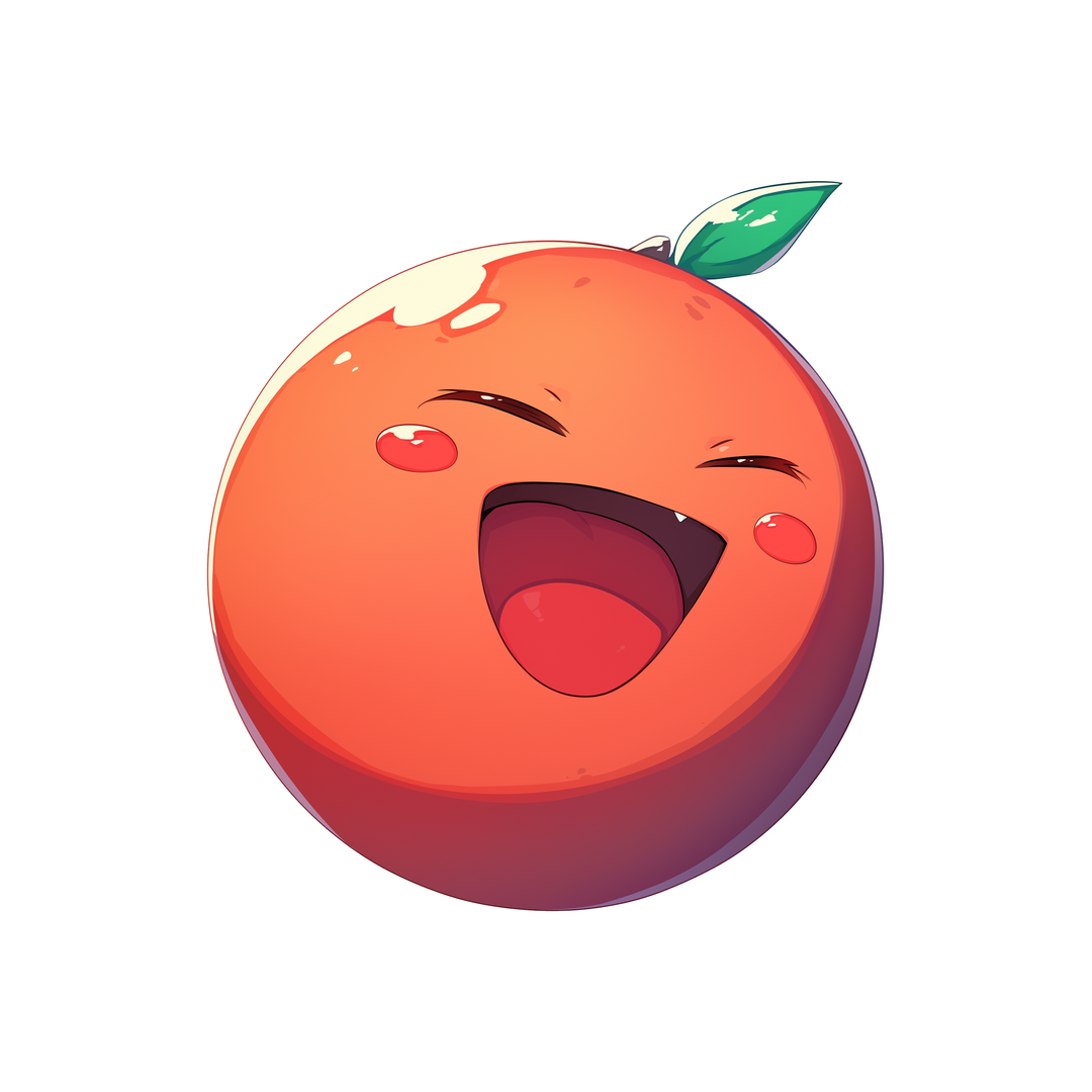 funny citrus face cartoon sticker