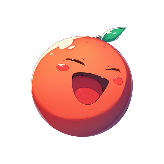 funny citrus face cartoon sticker