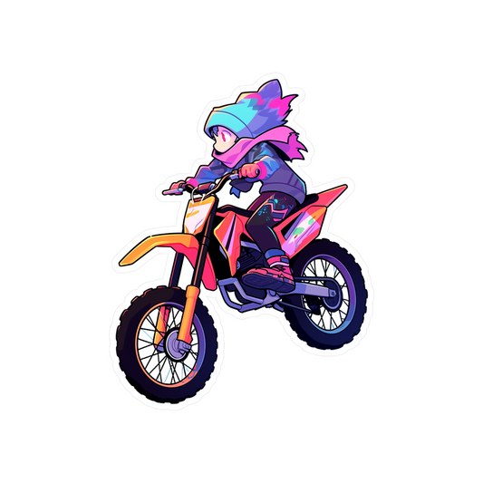 funny girl on dirt bike sticker