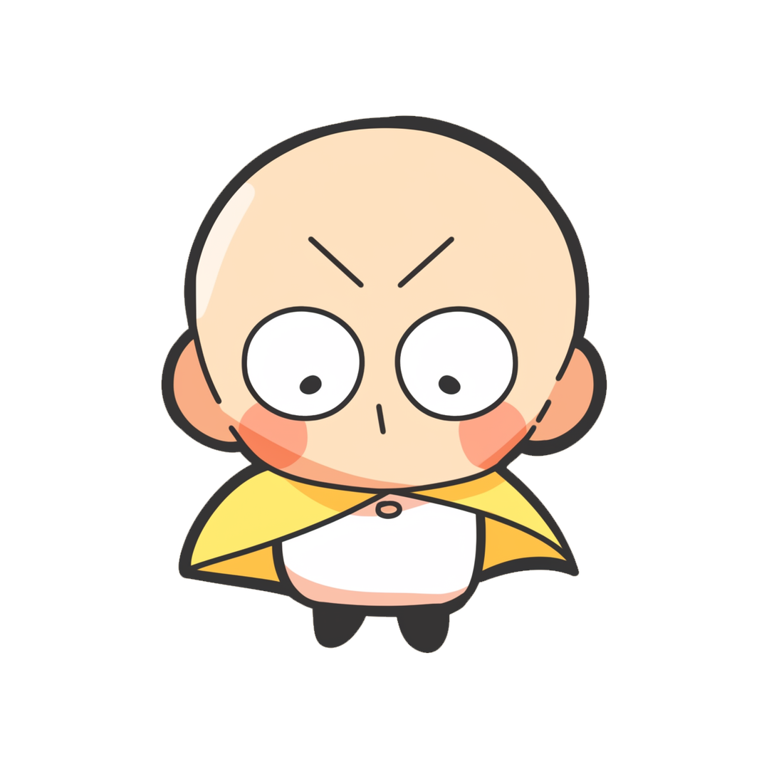funny saitama minimalist doodle sticker