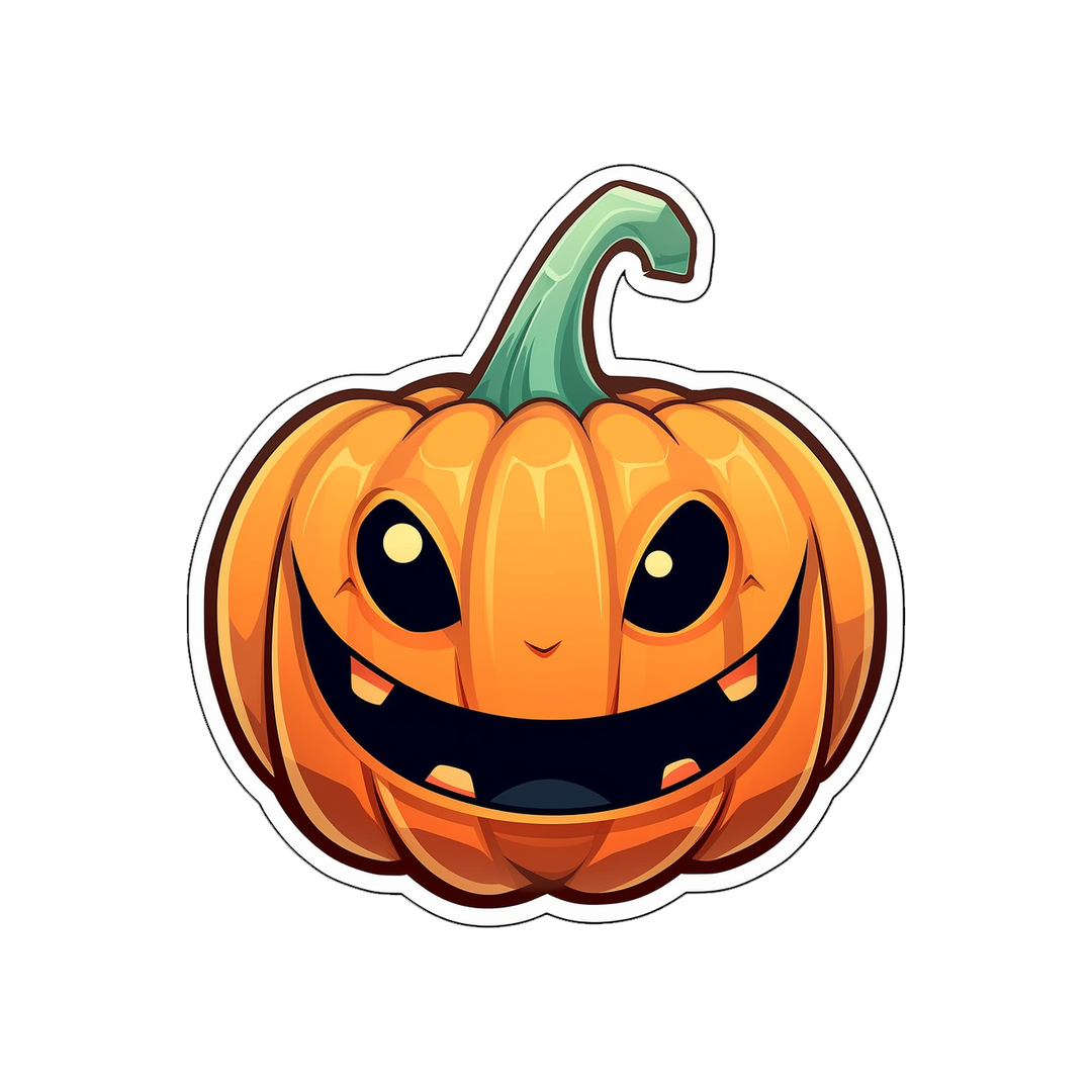 funny smiling halloween pumpkin sticker