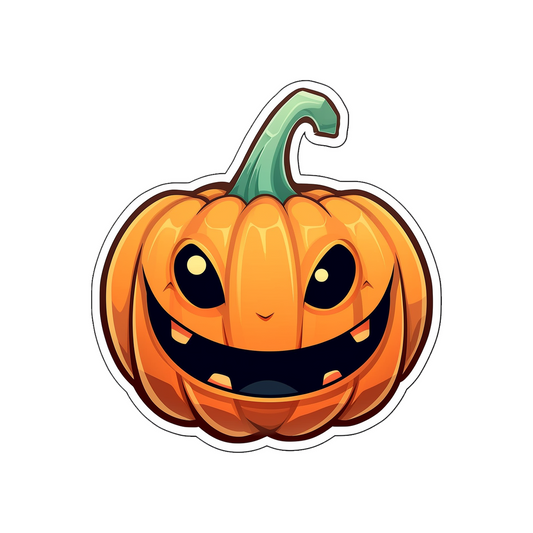 funny smiling halloween pumpkin sticker