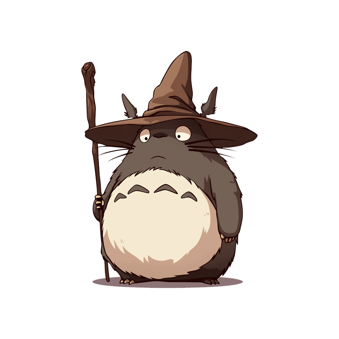 funny totoro gandalf hat sticker