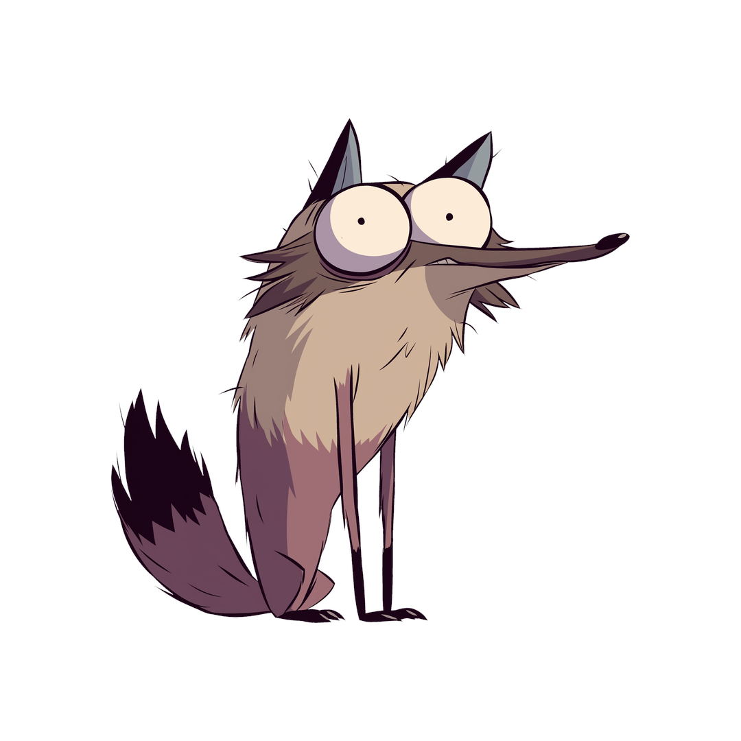 funny wolf cartoon sticker