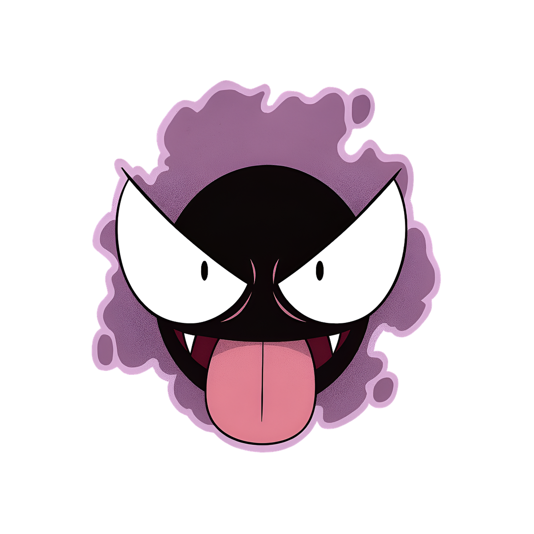 gastly tongue out pokemon sticker