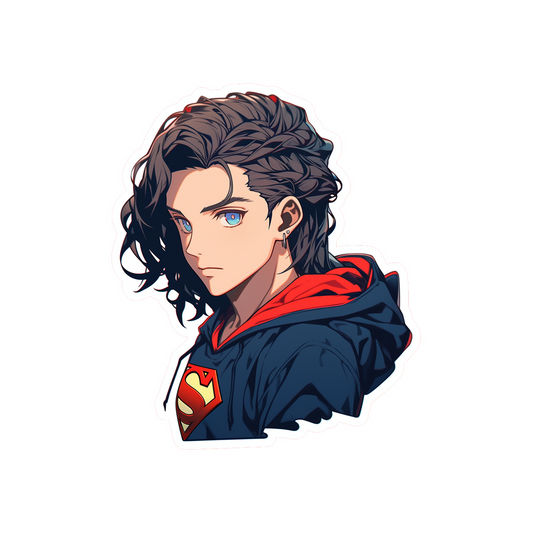 girl in superman hoodie sticker