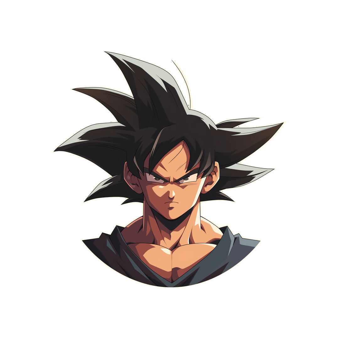 goku black hair determined look sticker