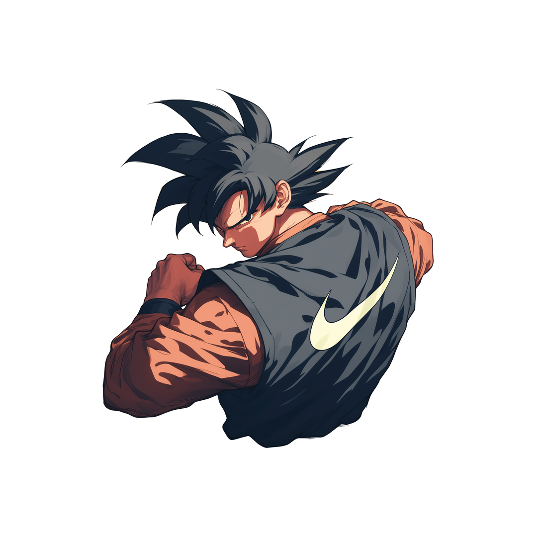 goku nike swoosh backpose sticker