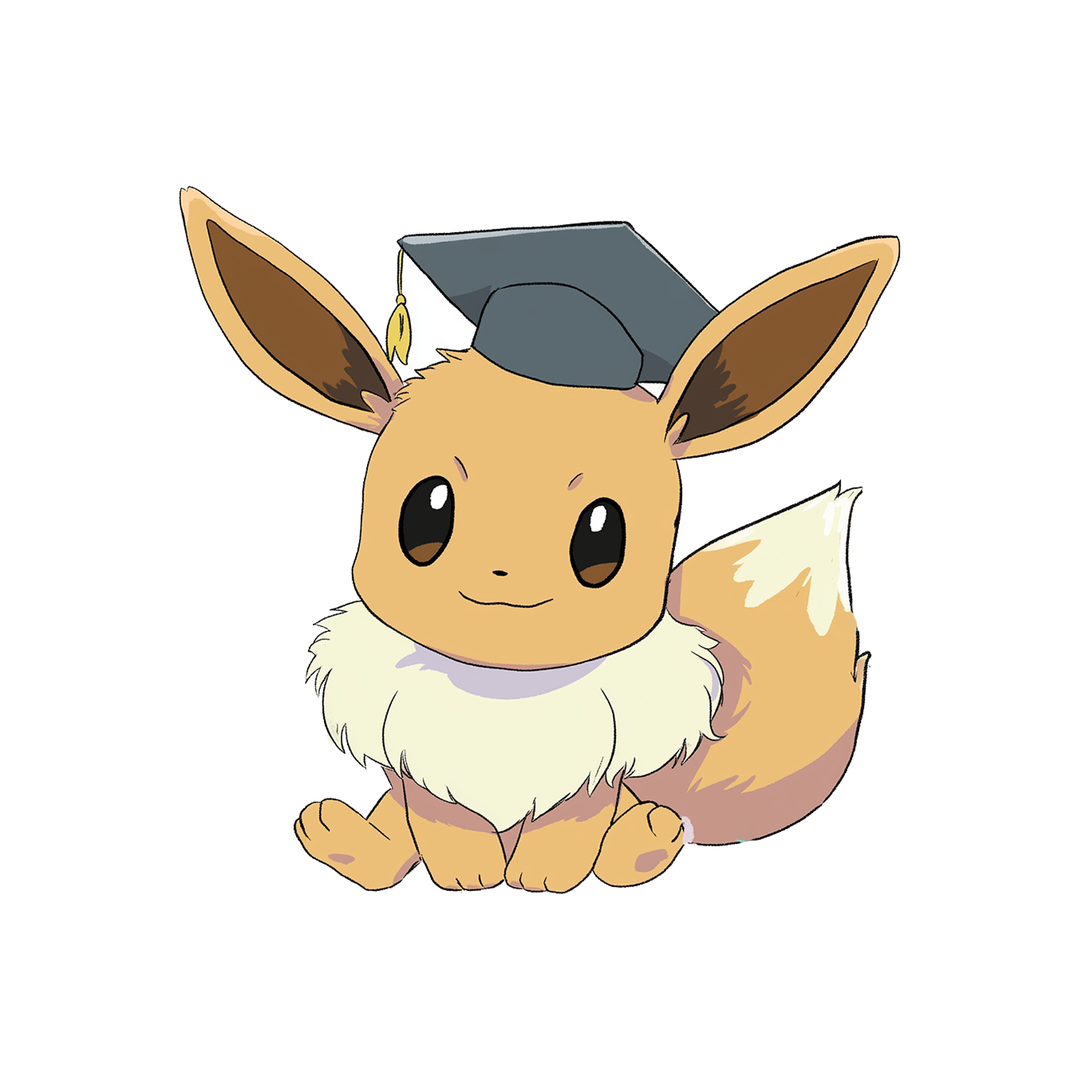 graduation eevee pokemon cute sticker