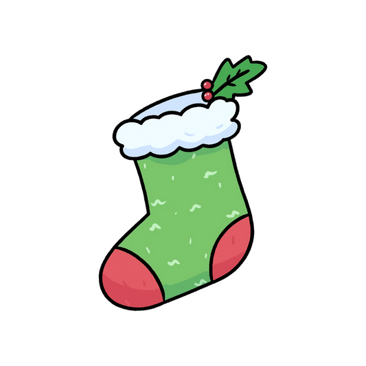 green christmas stocking sticker