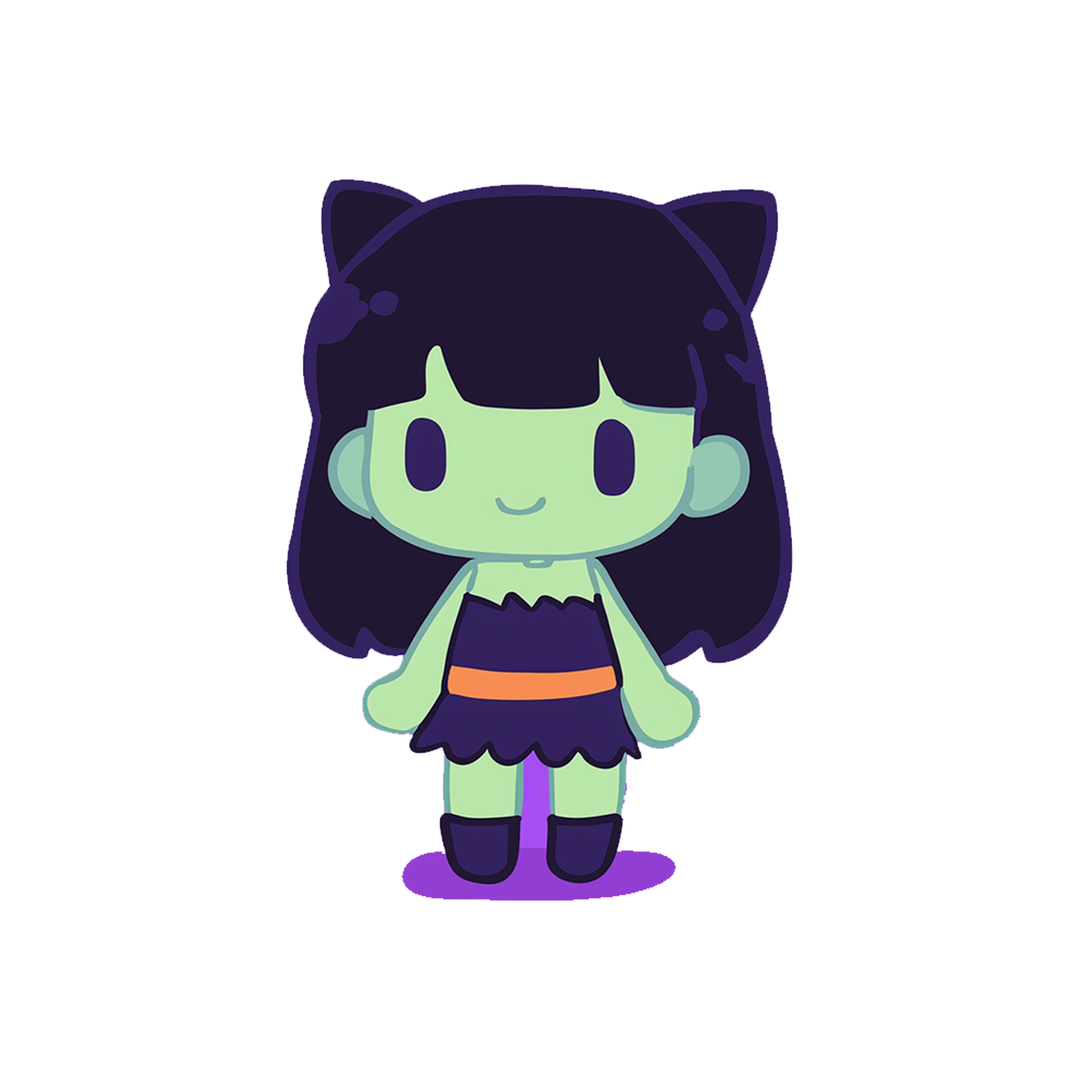 green monster franken girl sticker