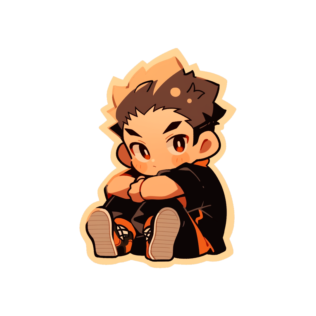 haikyuu cute sitting yu nishinoya sticker
