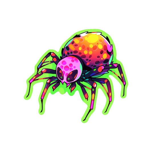 halloween colorful spider green stroke sticker