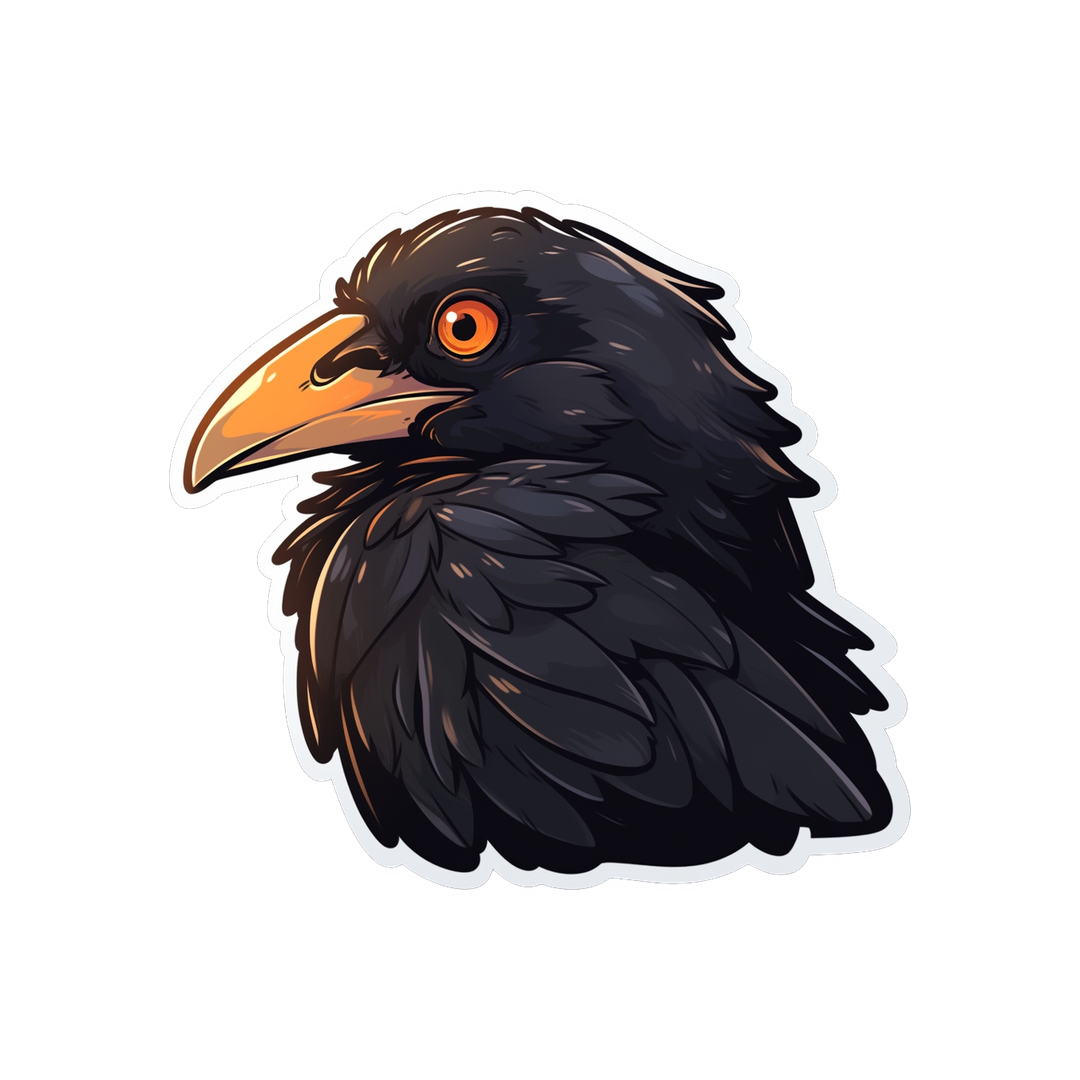 halloween crow with orange eye sticker