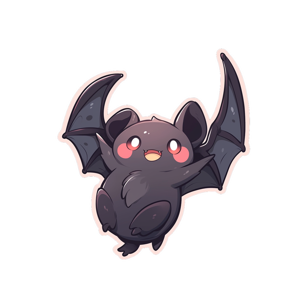 halloween cute black bat sticker