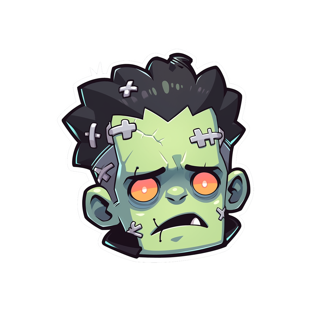 halloween frankenstein head sticker