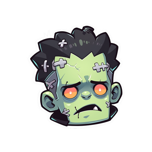 halloween frankenstein head sticker