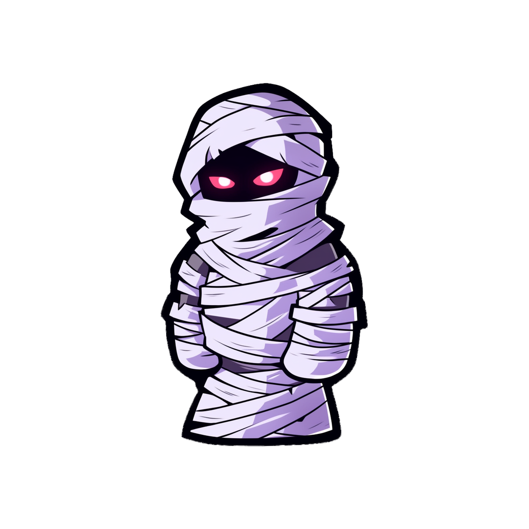 halloween mummy with red eyes sticker
