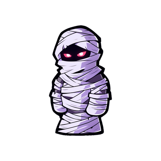 halloween mummy with red eyes sticker