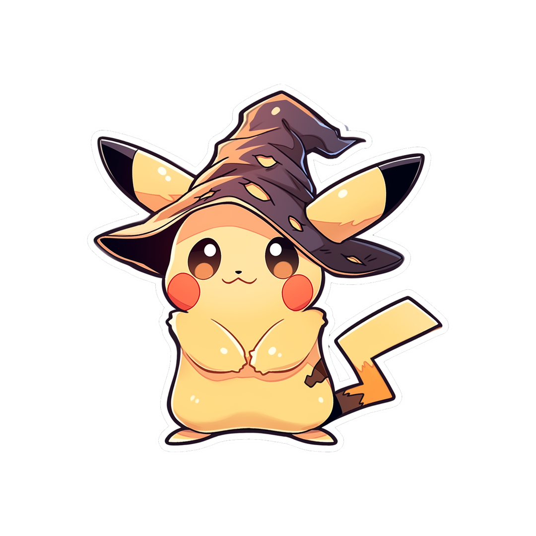 halloween pikachu with witch hat sticker