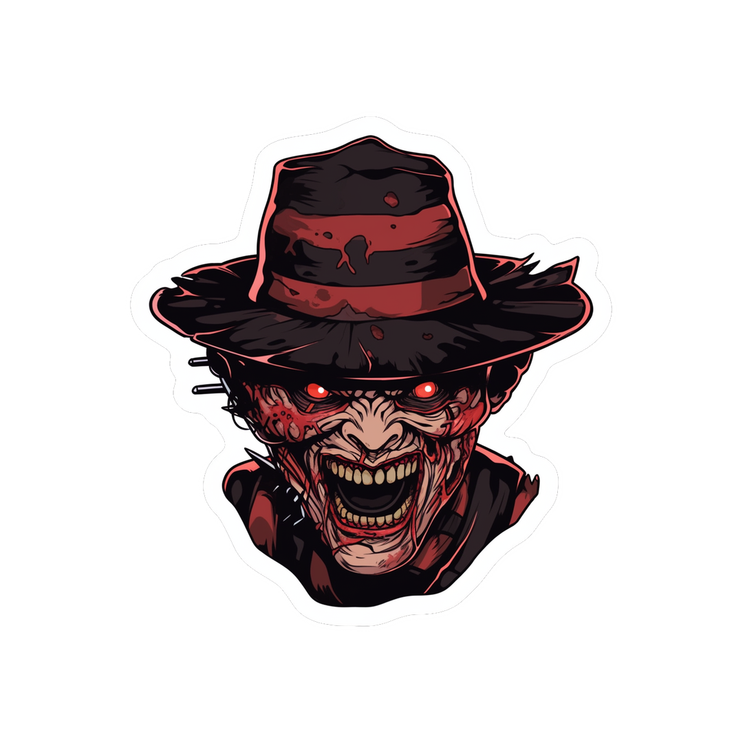 halloween scary freddy krueger sticker