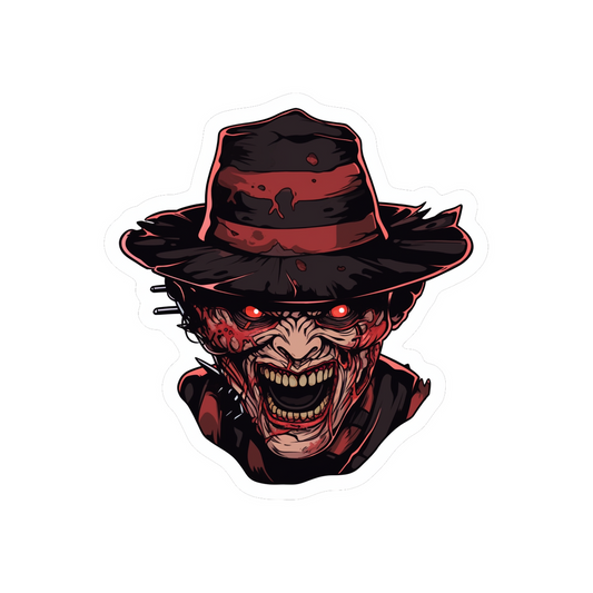 halloween scary freddy krueger sticker