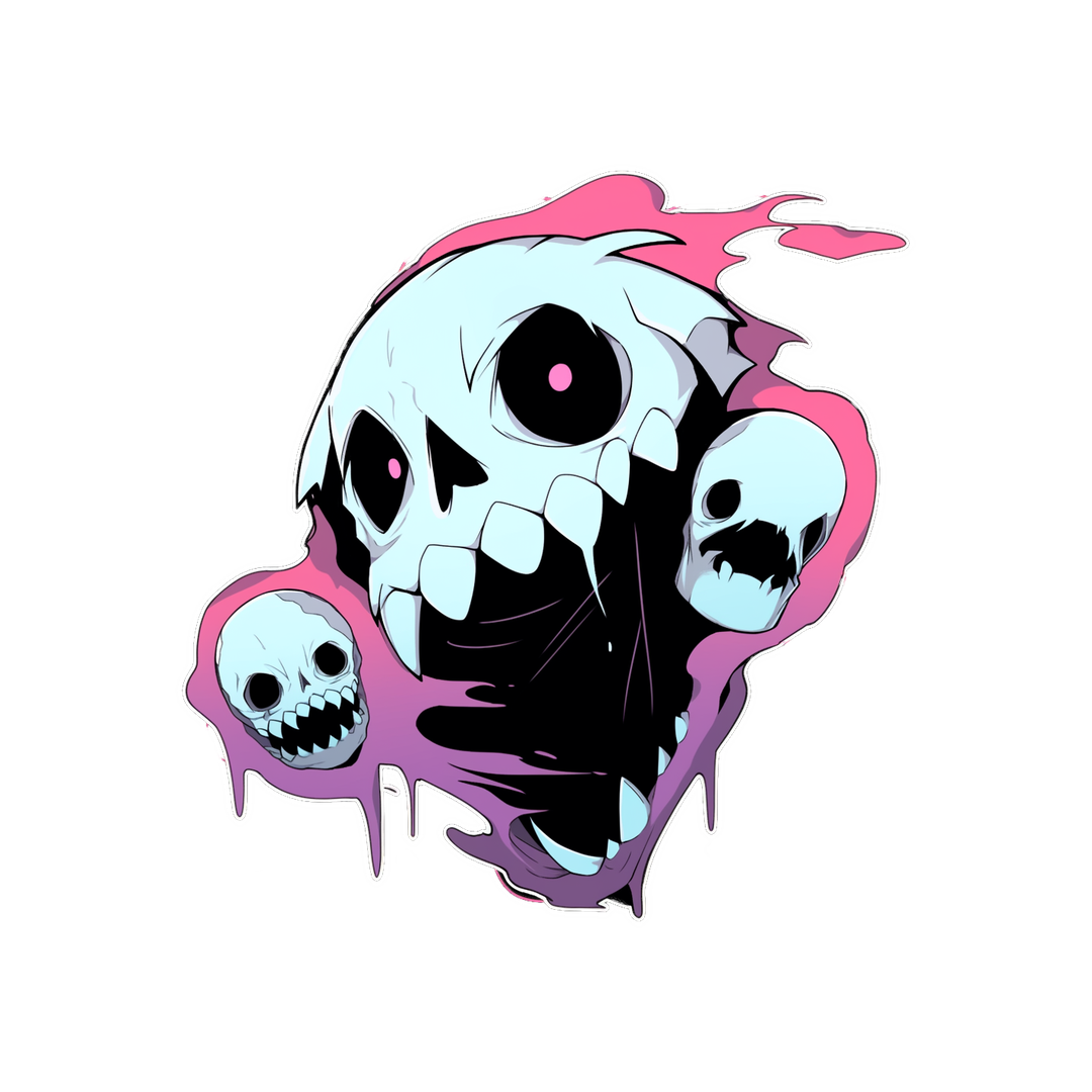 halloween scary ghosts skulls sticker