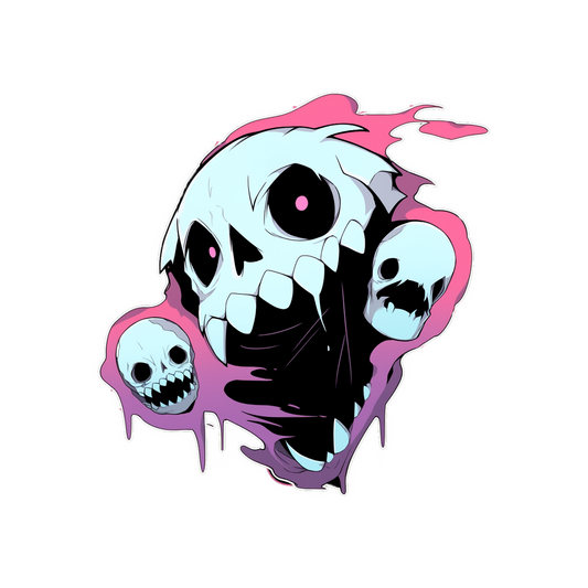 halloween scary ghosts skulls sticker