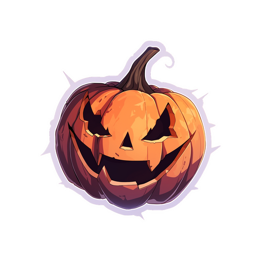 halloween scary pumpkin grey stroke sticker