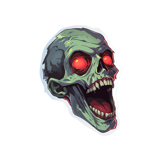 halloween spooky zombie head sticker