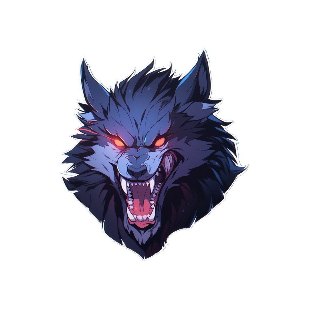 halloween werewolf with red eyes sticker