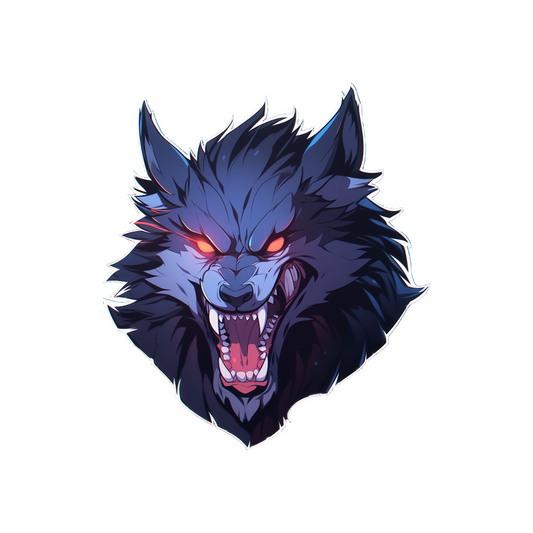 halloween werewolf with red eyes sticker