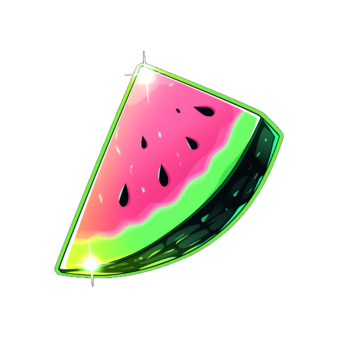 handful of watermelon green stroke sticker