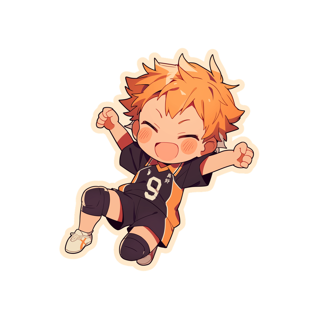 happy hinata haikyuu chibi sticker
