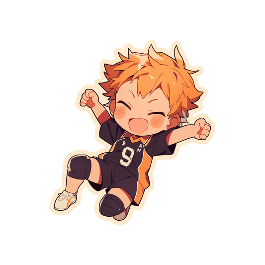 happy hinata haikyuu chibi sticker