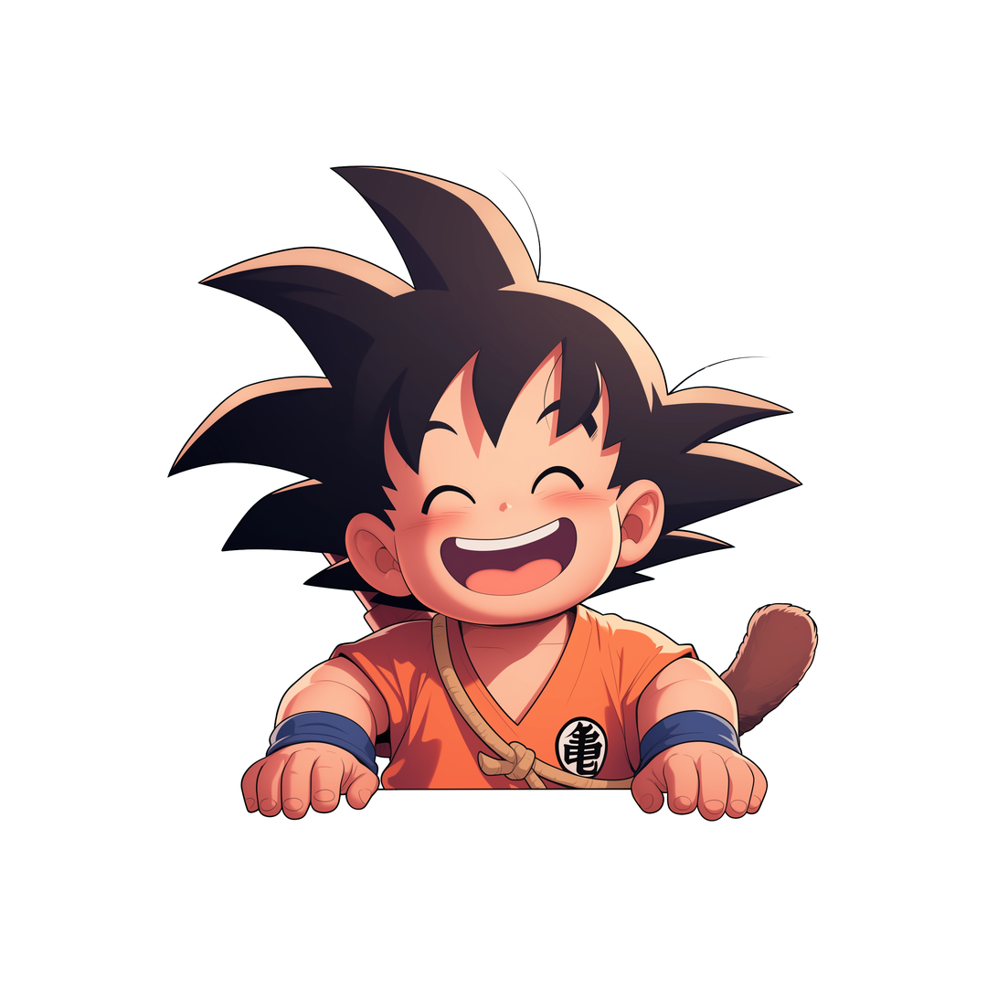 happy kid goku dragon ball sticker