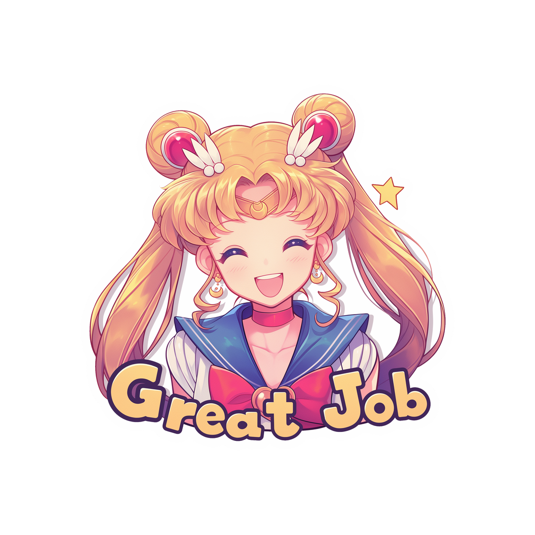 happy sailor moon great job sticker