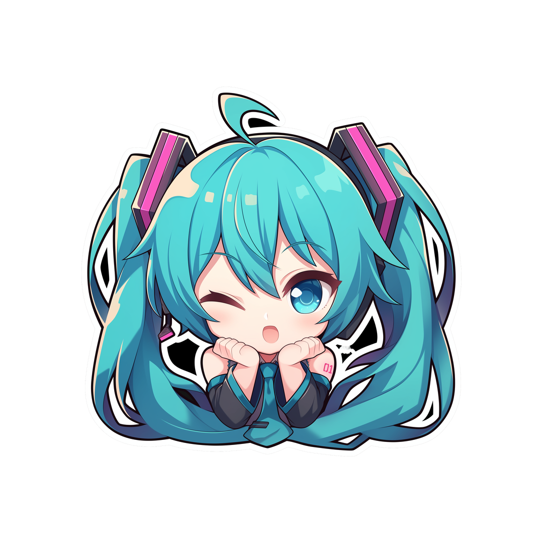 hatsune miku chibi anime sticker