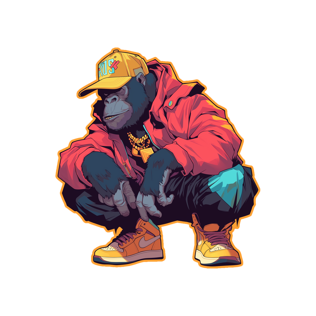 hypebeast gorilla street style sticker