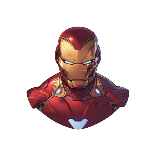 iron man comic style hero sticker