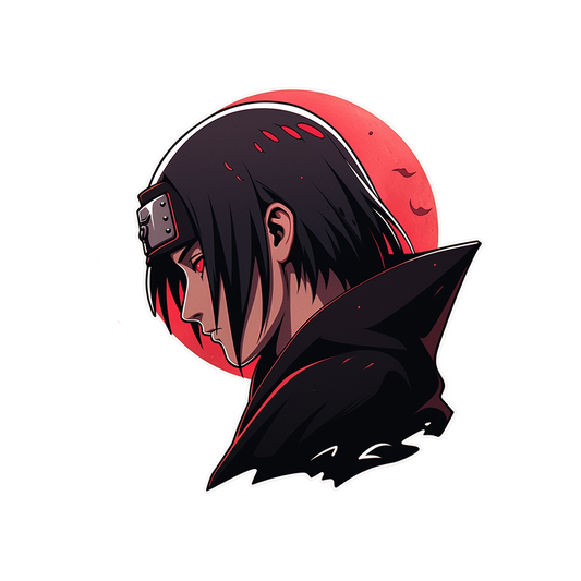 itachi uchiha profile red moon sticker