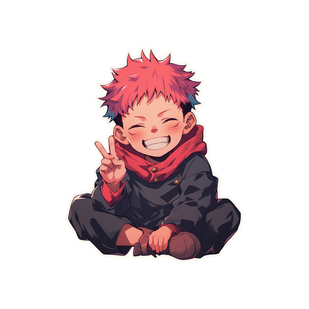 jujutsu kaisen itadori happy sticker