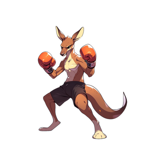 kangaroo with boxing gloves sticker