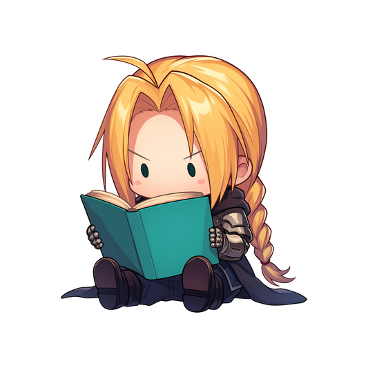 kawai edward elric reading book sticker