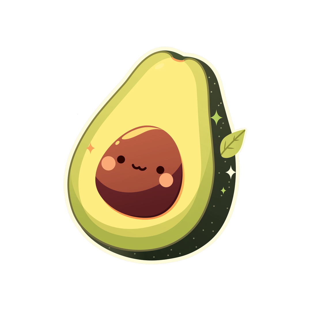 kawaii avocado cute fruit sticker
