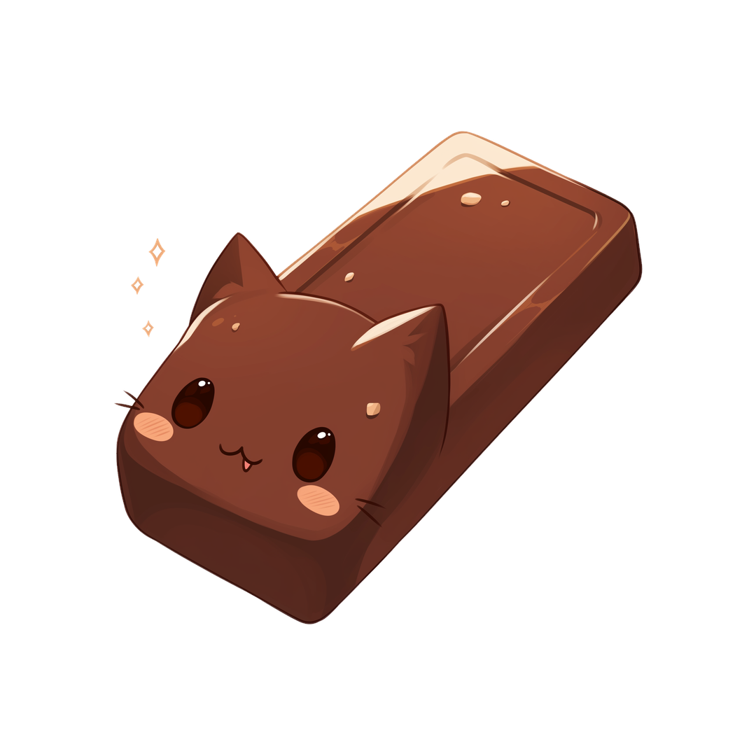 kawaii chocolate bar cat sticker