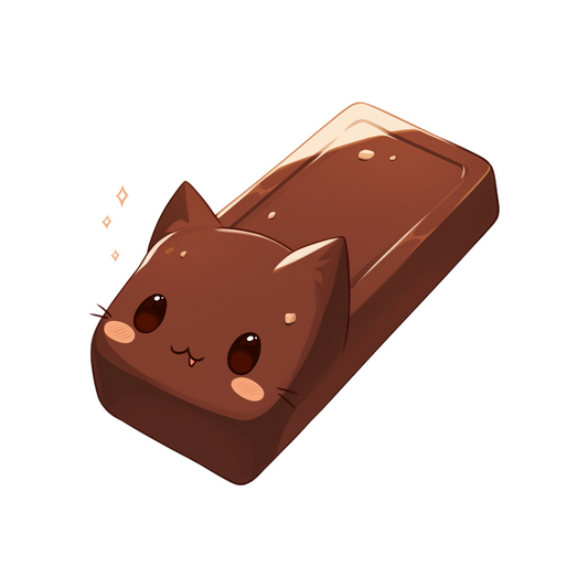 kawaii chocolate bar cat sticker