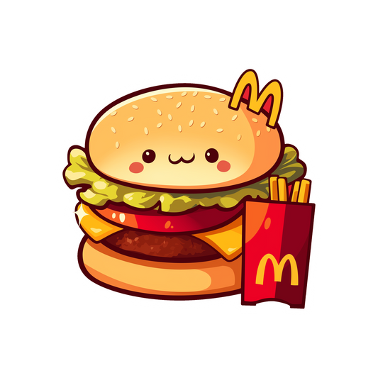 kawaii hamburger fries fast food sticker