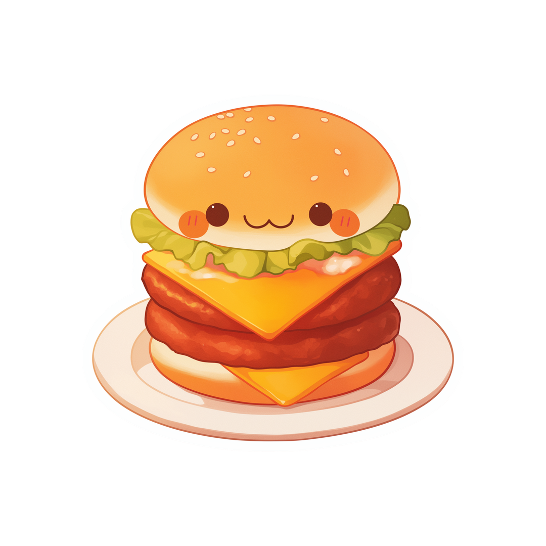 kawaii mcdonalds burger sticker