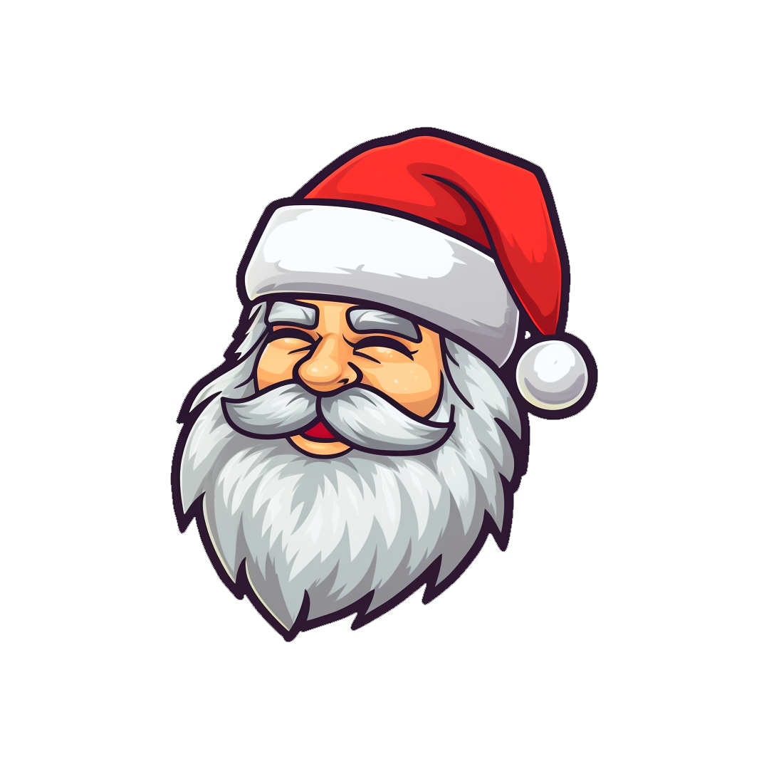 laughing santa claus head cartoon sticker